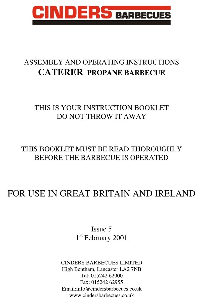 Cinders Barbecues CATERER Assembly and operating instructions