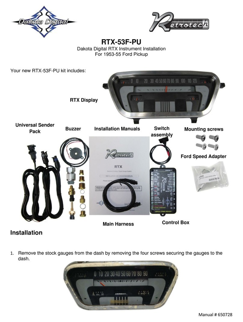 Dakota Digital RTX-53F-PU installation manual
