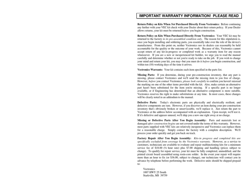Vectronics VEC-121K manual