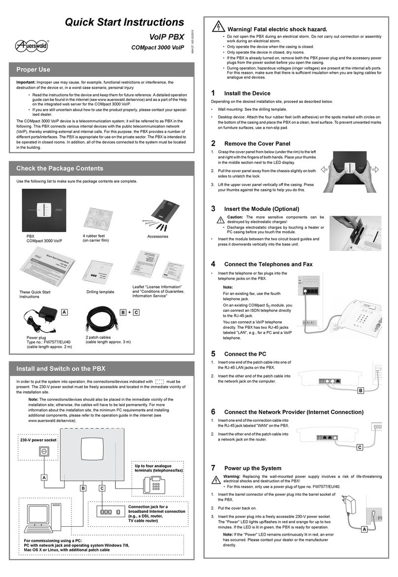 Auerswald COMpact 3000 VoIP Programming manual