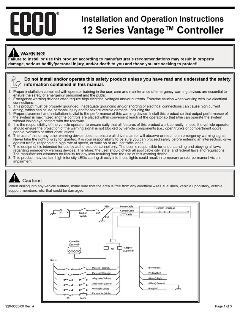 Ecco Vantage 12 Series Installation and operation instructions Ecco Vantage 12 Series Installation and operation instructions