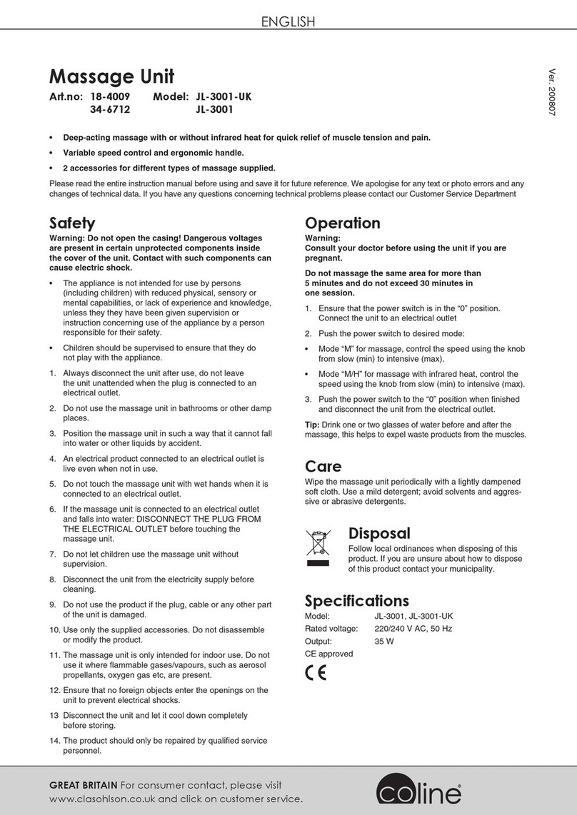 Coline JL-3001-UK instruction manual