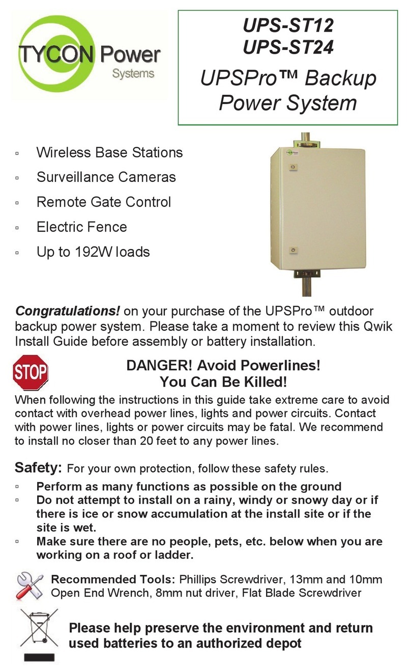 Tycon Power Systems UPSPro UPS-ST12 manual