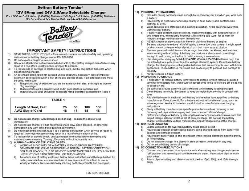 Deltran Battery Tender User manual