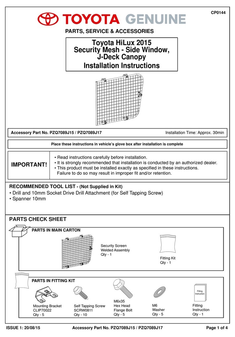 Toyota PZQ7089J15 installation instructions
