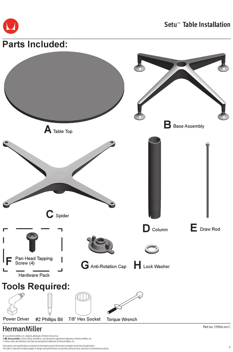 Herman Miller Setu Table User manual Herman Miller Setu Table User manual