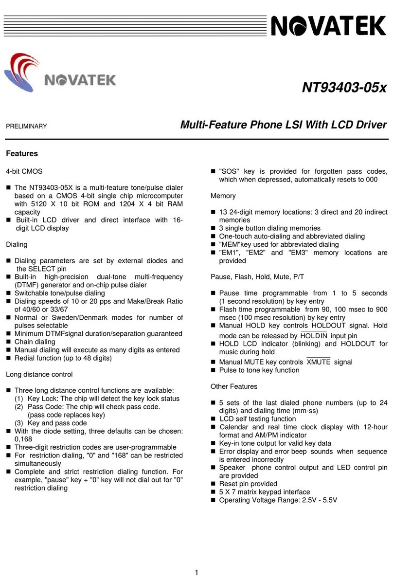 Novatek NT93403-05X manual