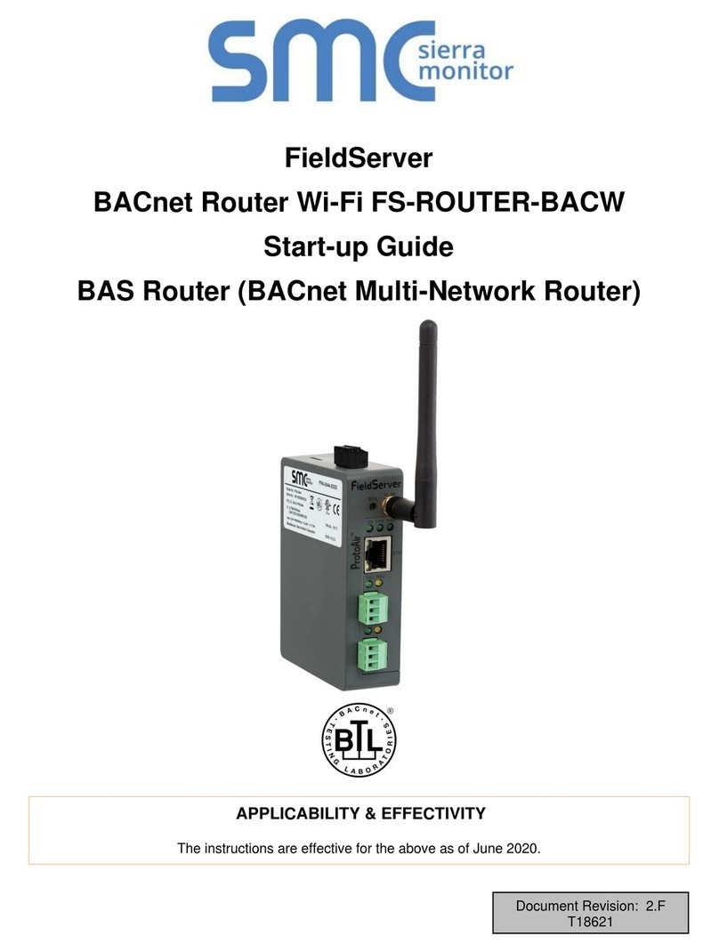 SMC Sierra Monitor FieldServer Wi-Fi FS-ROUTER-BACW Startup guide SMC Sierra Monitor FieldServer Wi-Fi FS-ROUTER-BACW Startup guide