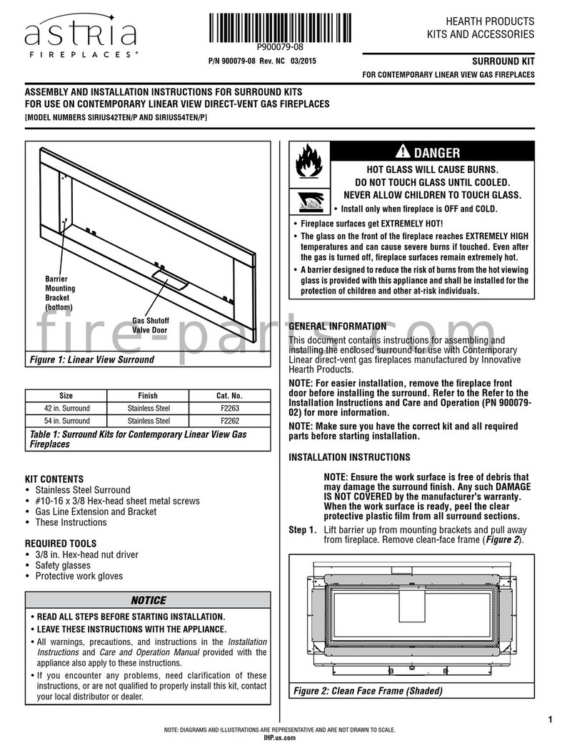 Astria Fireplaces SIRIUS42TEN Assembly and installation instructions