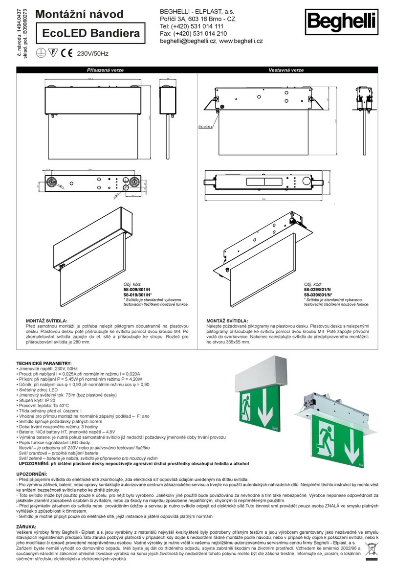 Beghelli EcoLED Bandiera User manual