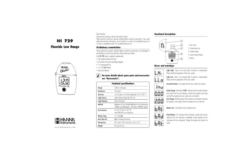 Hanna Instruments HI 729 User manual