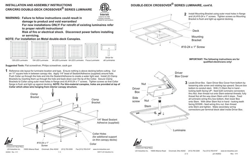 LSI DOUBLE-DECK CROSSOVER Series Installation and assembly instructions