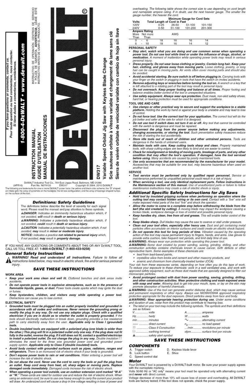 DeWalt DW317 User manual