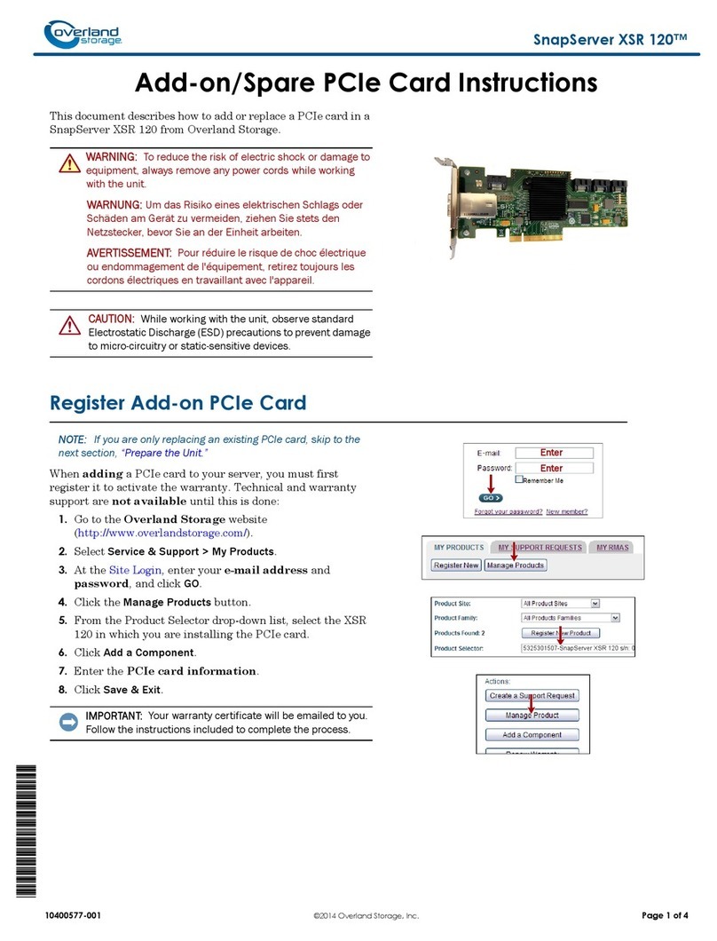 Overland Storage SnapServer XSR 120 instructions