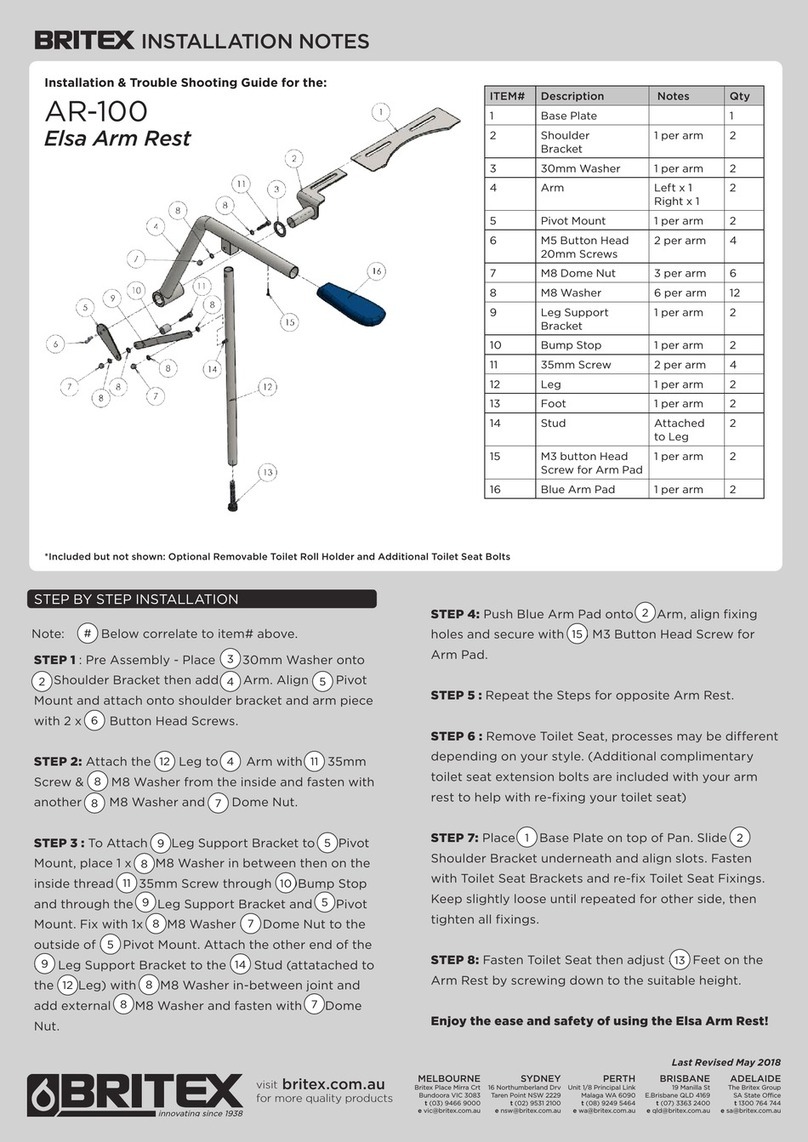 Britex Elsa Arm Rest Installation & troubleshooting guide Britex Elsa Arm Rest Installation & troubleshooting guide
