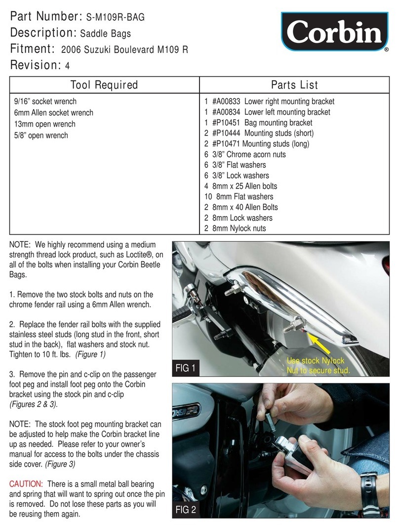 Corbin S-M109R-BAG User manual