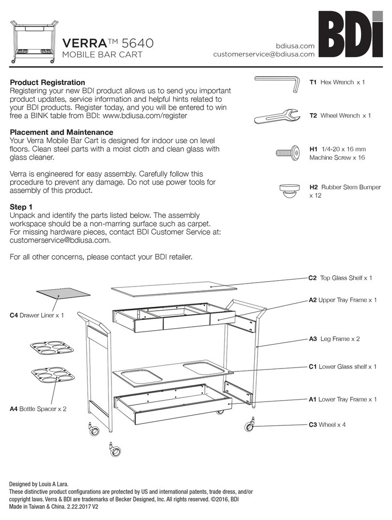 BDI VERRA 5640 Assembly instructions BDI VERRA 5640 Assembly instructions