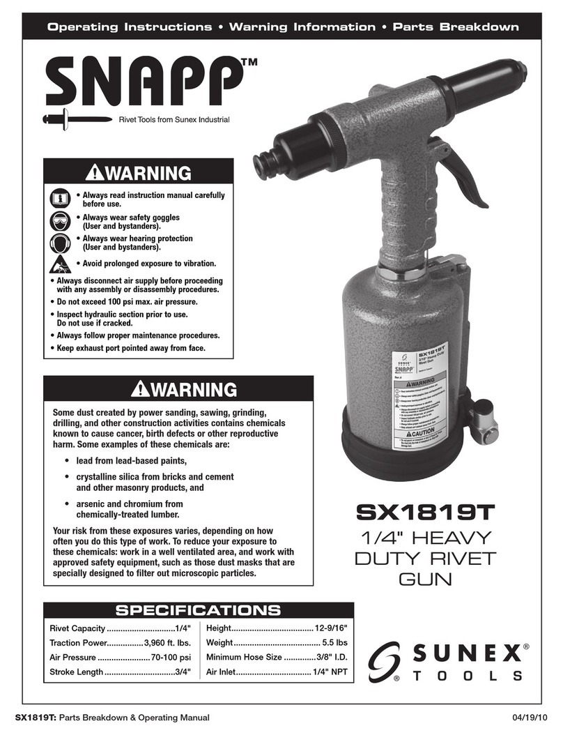 Sunex Tools SNAPP SX1819T operating instructions