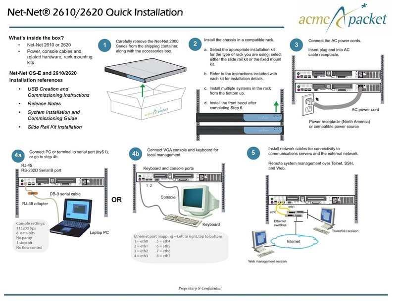 Acme Packet Net-Net 2610 Quick installation Acme Packet Net-Net 2610 Quick installation