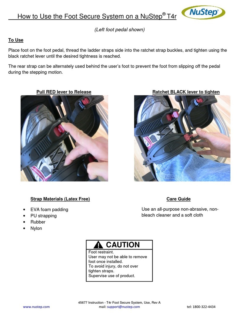 Nustep T4R Operating instructions