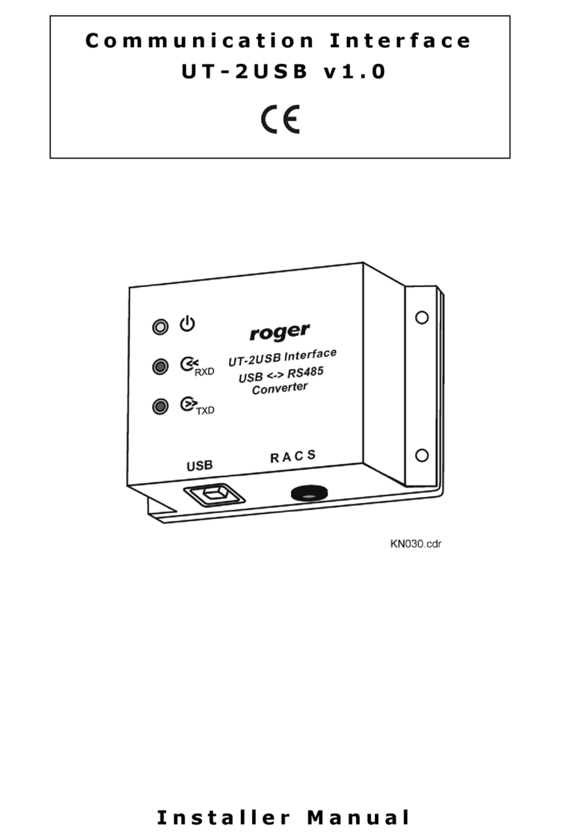 Roger UT-2USB Installer manual