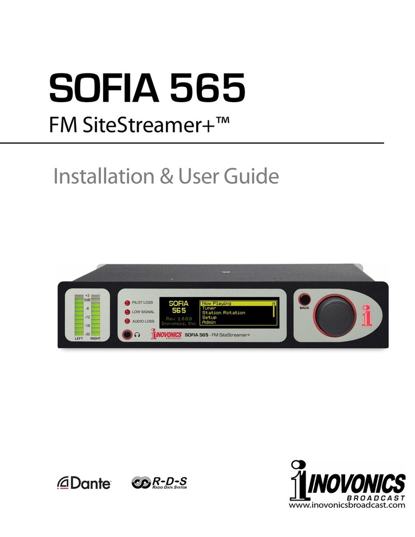 Inovonics FM SiteStreamer+ SOFIA 565 Operation manual