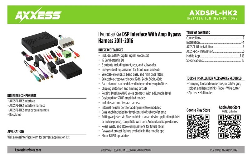 Axxess AXDSPL-HK2 User manual Axxess AXDSPL-HK2 User manual