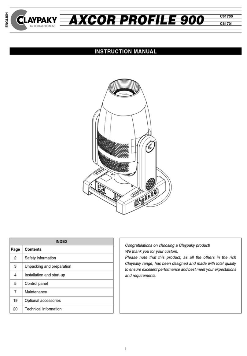 Osram CLAYPAKY AXCOR PROFILE 900 instruction manual