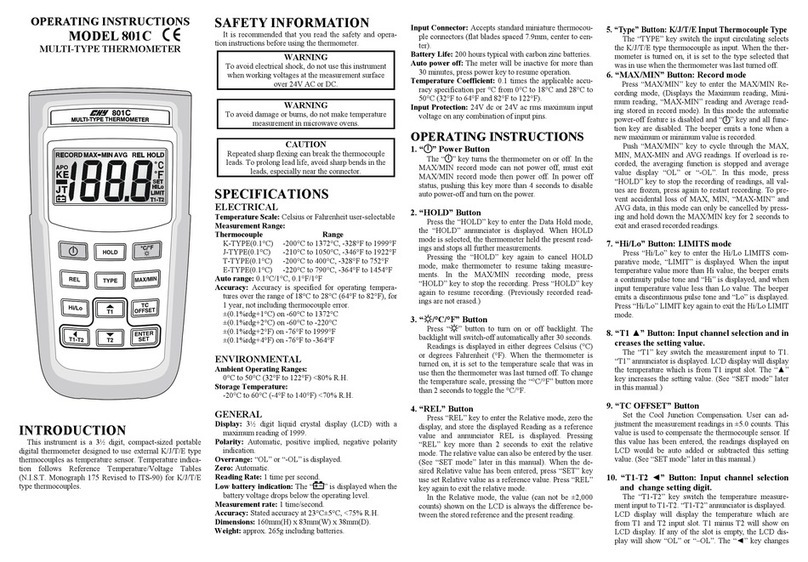 CHY 801C operating instructions