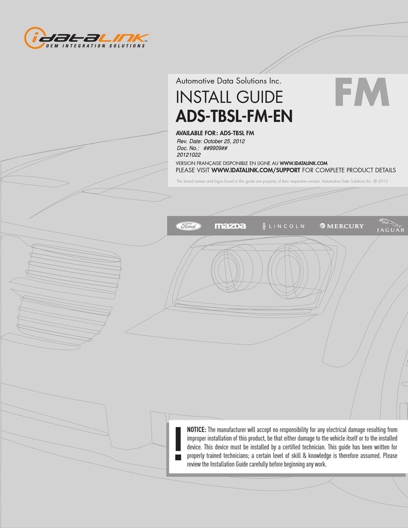 iDataLink ADS-TBSL-FM-EN install guide iDataLink ADS-TBSL-FM-EN install guide