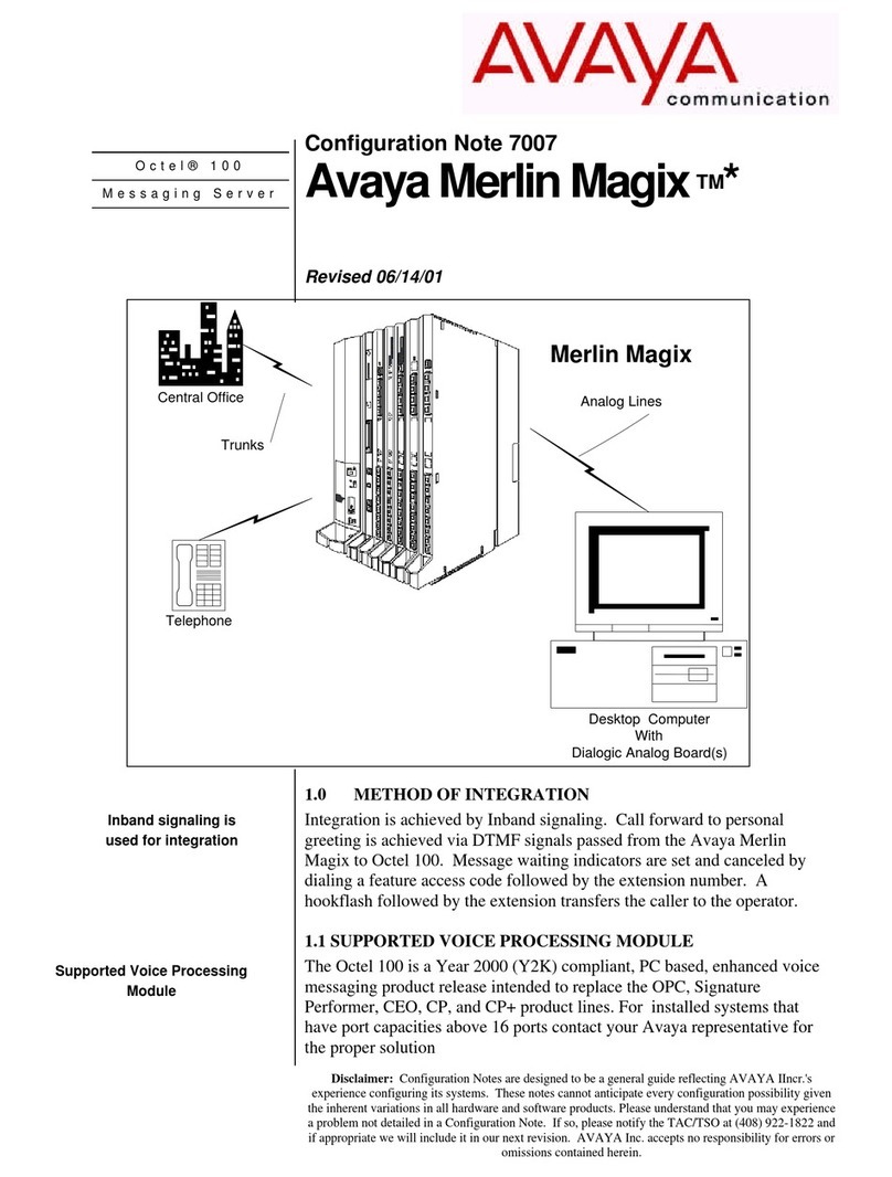 Avaya MERLIN MAGIX Configuration note Avaya MERLIN MAGIX Configuration note