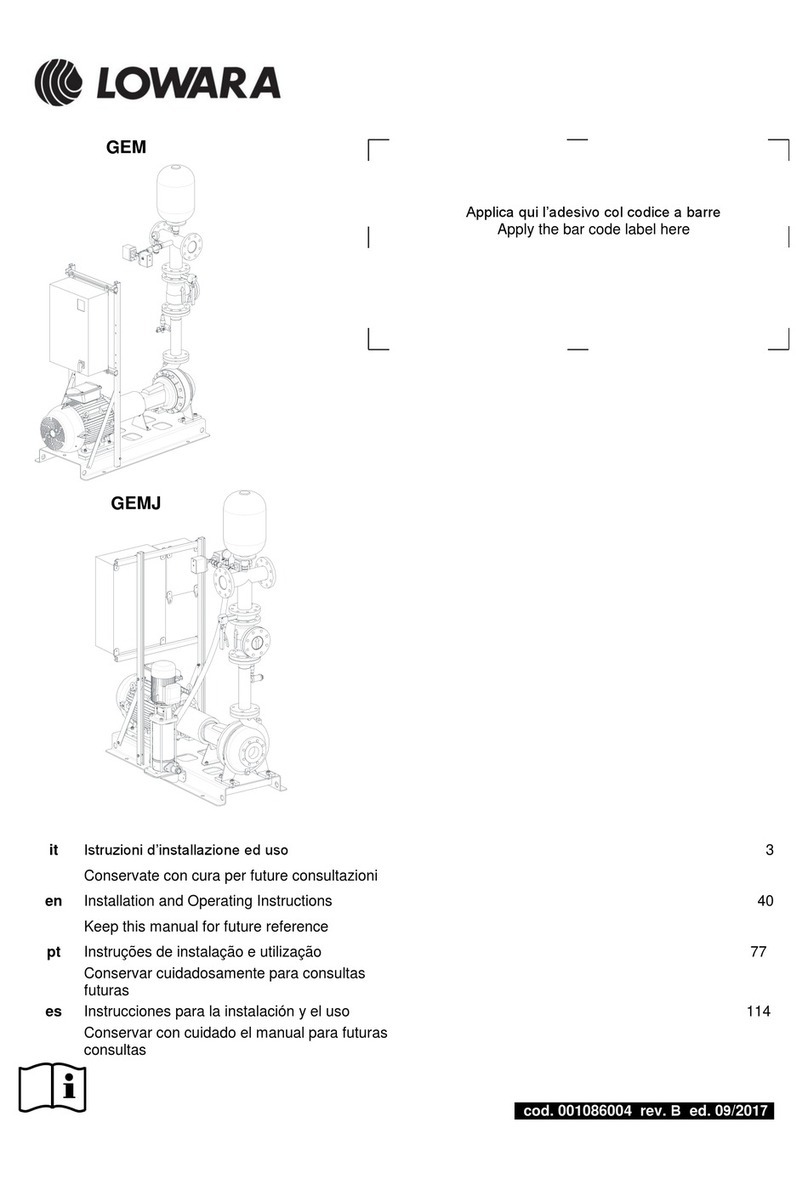 Lowara GEM Series Installation and operating instructions
