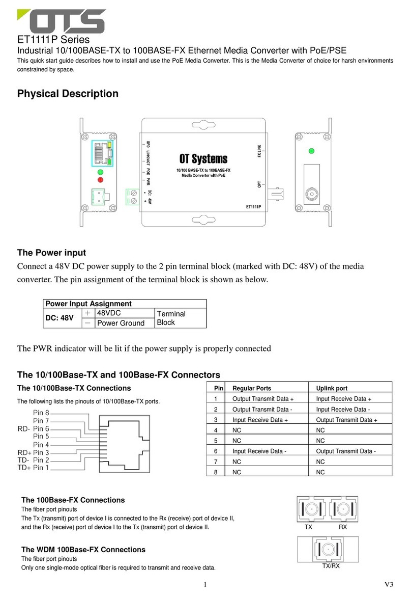 OTS ET1111P Series quick start guide OTS ET1111P Series quick start guide
