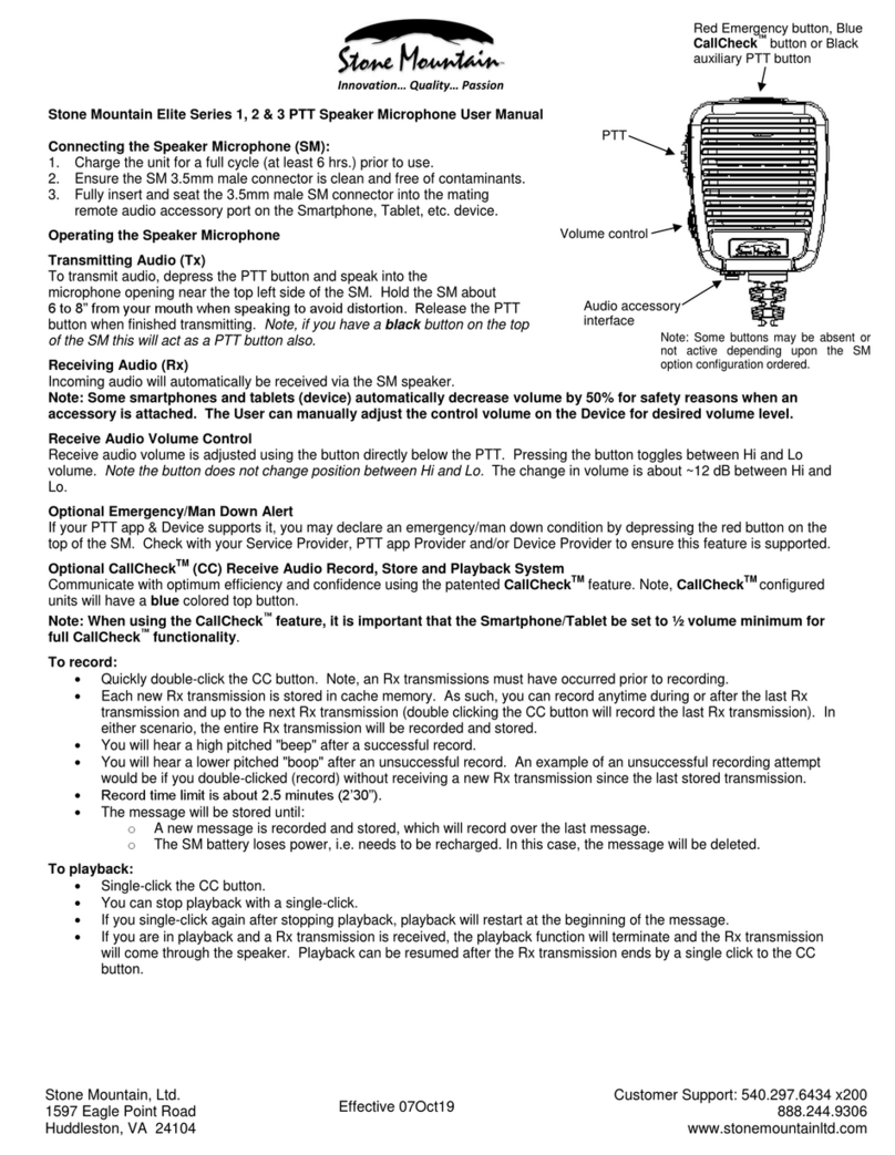 Stone Mountain Elite Series user manual