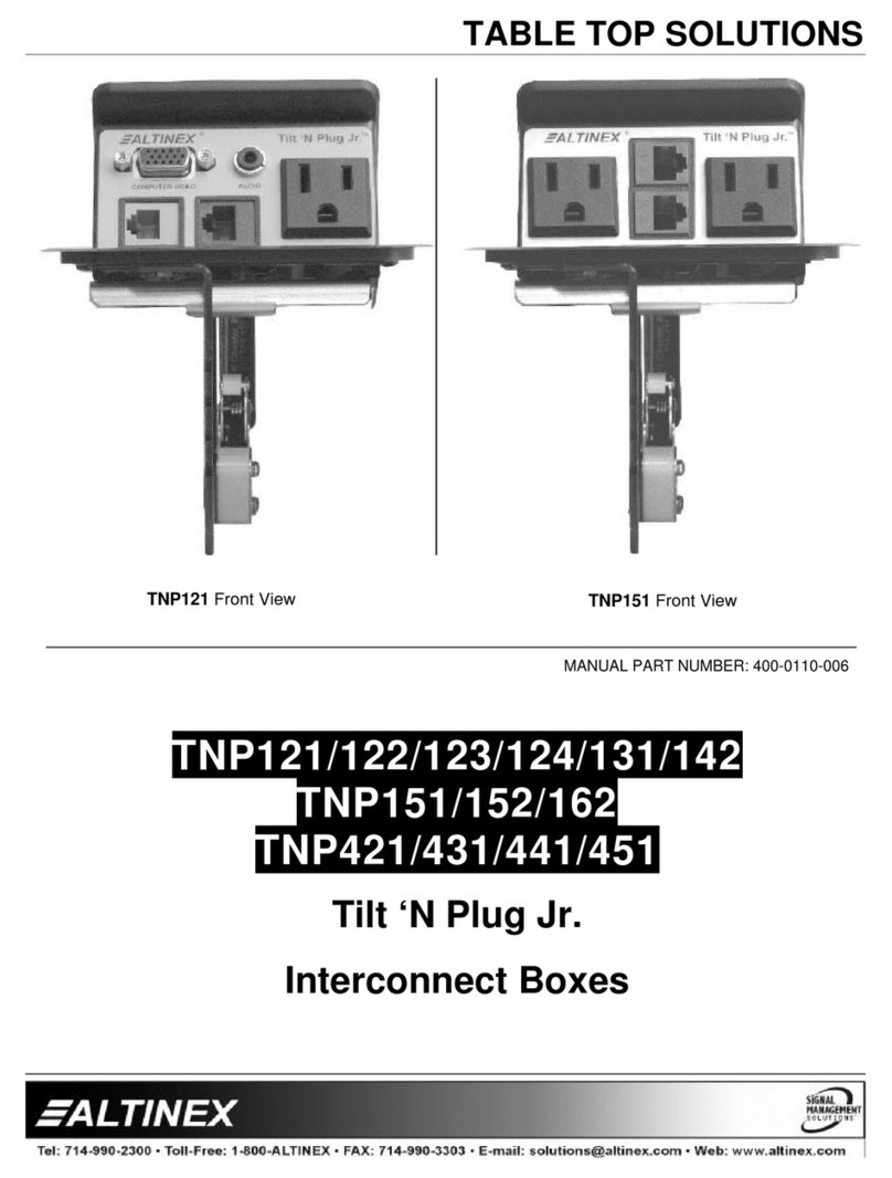 Altinex Tilt 'N Plug JR. TNP121 quick start guide Altinex Tilt 'N Plug JR. TNP121 quick start guide
