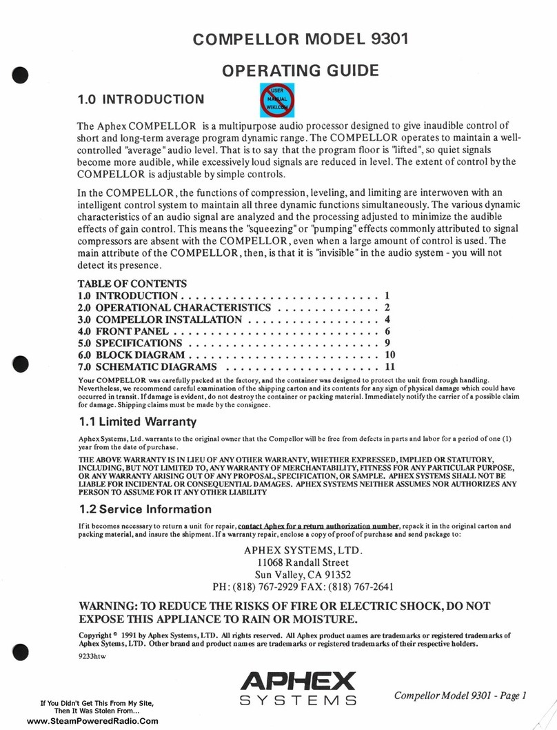 Aphex COMPELLOR 9301 operating guide
