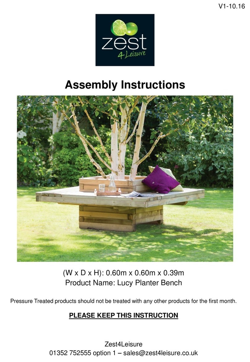 Zest 4 Leisure Lucy Planter Bench Assembly instructions