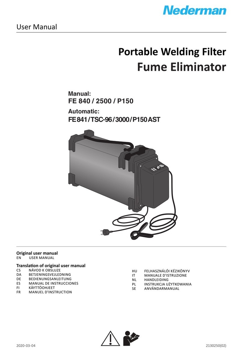 Nederman Fume Eliminator FE 840/2500/P150 user manual
