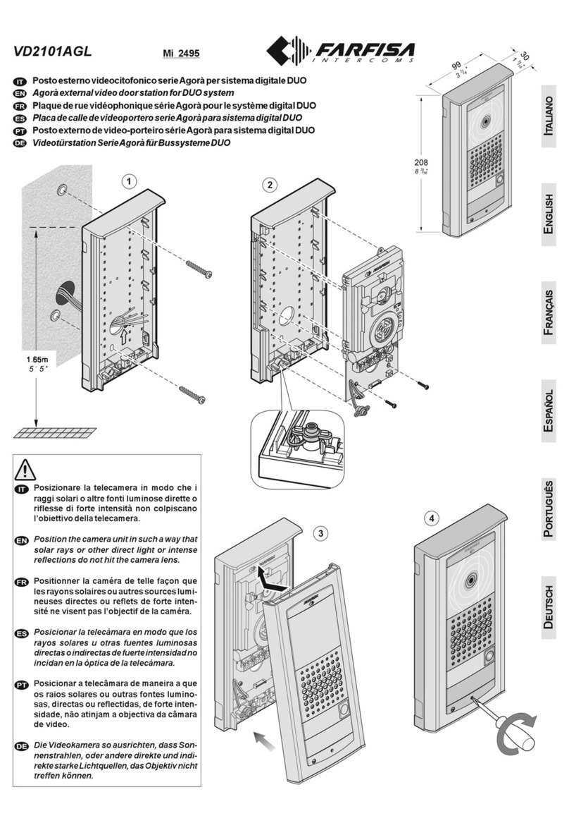 FARFISA INTERCOMS Agora Mi 2495 User manual
