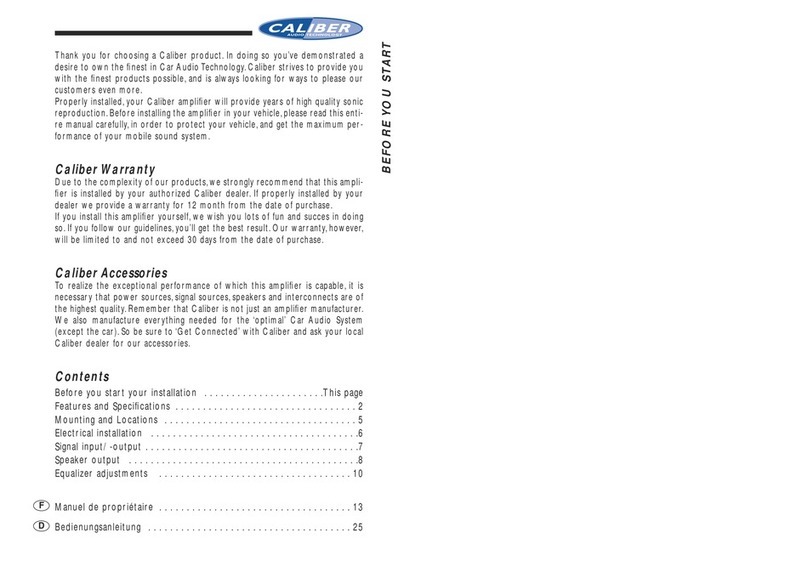 Caliber Competition Pro Series manual