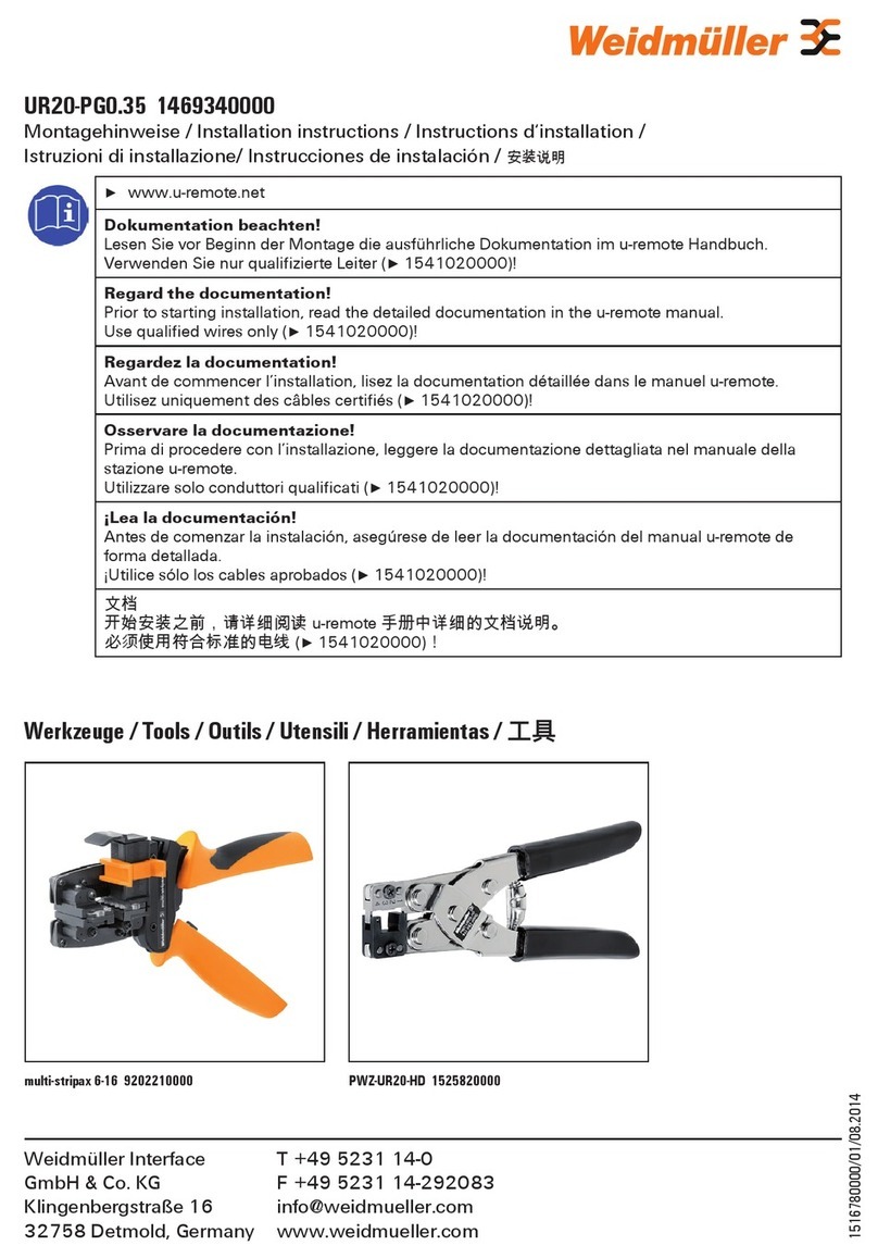 Weidmuller UR20-PG0.35 installation instructions