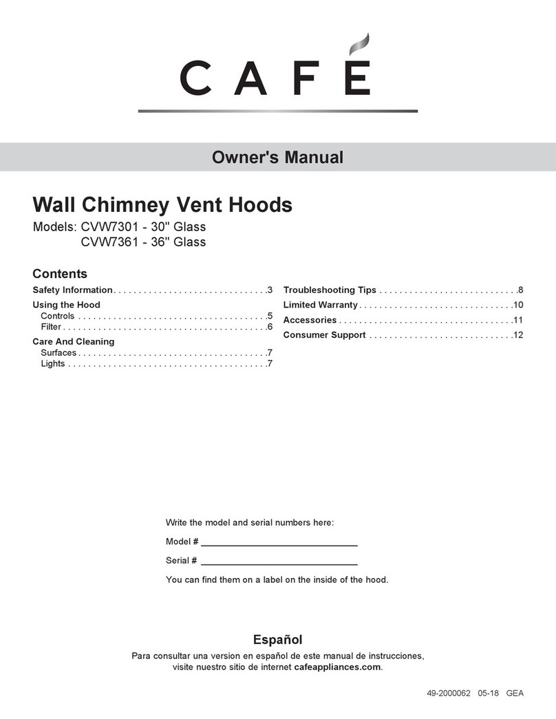 Cafe CVW7301 User manual