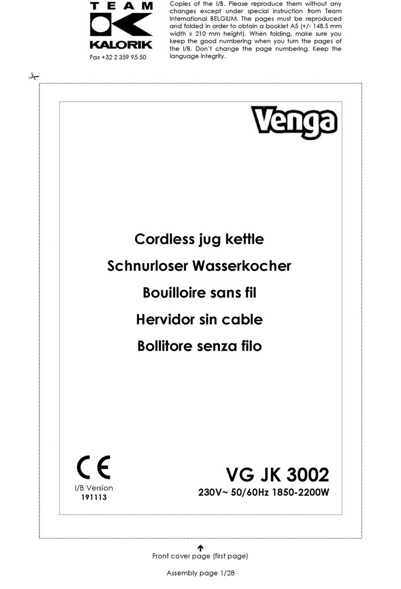 Team Kalorik Venga VG JK 3002 User manual