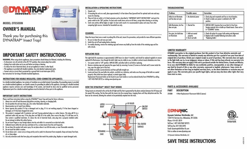 Dynamic Dynatrap 3 owner's manual