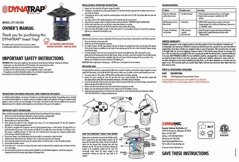 Dynamic Dynatrap 3 owner's manual