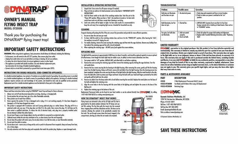 Dynamic Dynatrap 3 owner's manual
