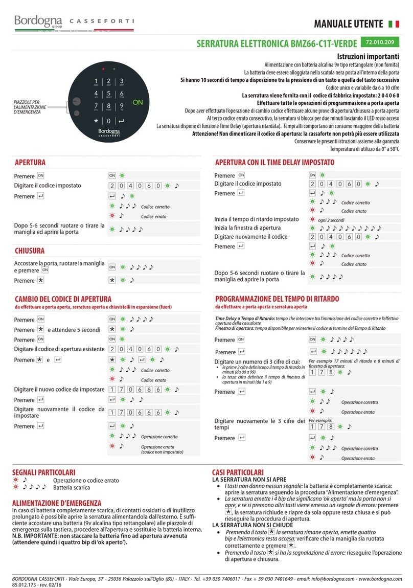 Bordogna BMZ66-C1T-VERDE user manual