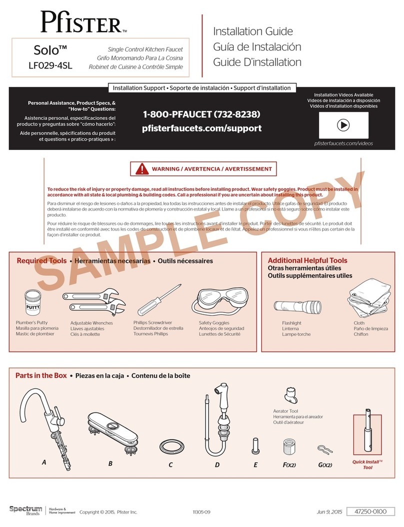 Pfister Solo LF029-4SL User manual