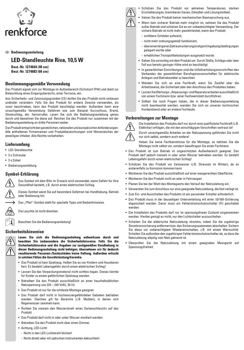 Renkforce Riva 1274644 operating instructions Renkforce Riva 1274644 operating instructions