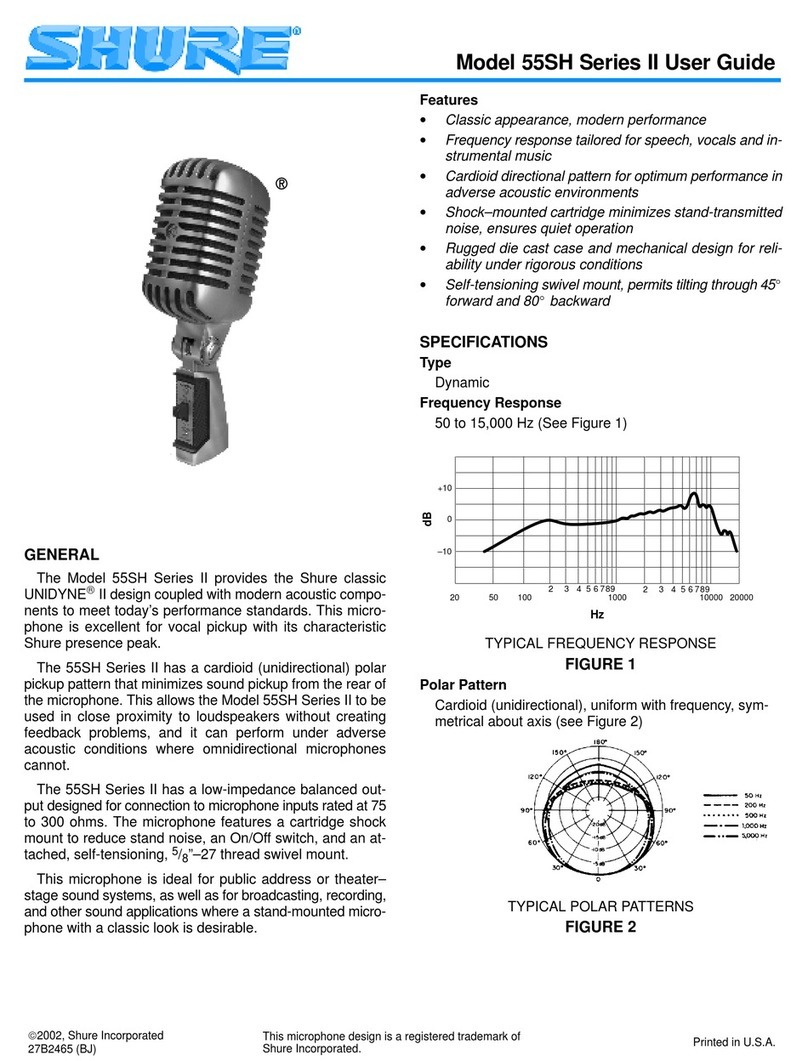 Shure 55SH Series II User manual Shure 55SH Series II User manual